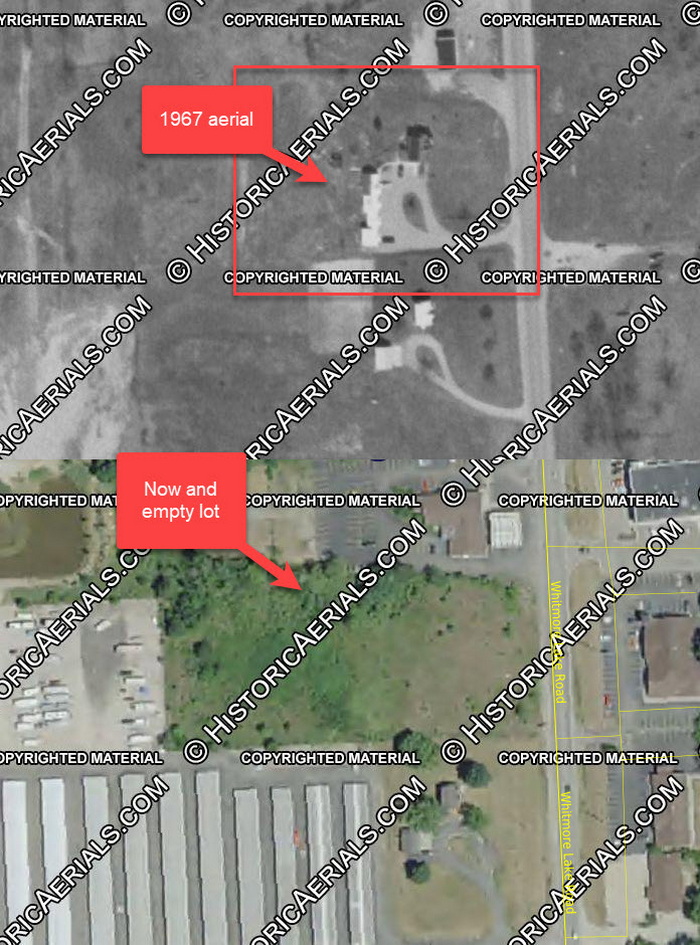 Lone Oak Motel - Aerial Comparison 1967 To 2018 (newer photo)